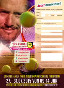 Sommerferien Tennis-Trainingscamp mit Carlos Tarantino beim UTHC - Anmeldung Printversion
