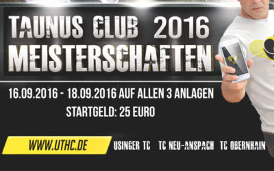Taunus Clubmeisterschaften vom 16.-18.09.2016 jetzt als LK-Turnier