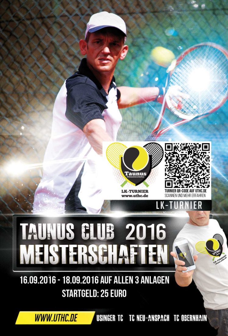 UTHC: Tennis Taunus-Clubmeisterschaften 2016 - Plakat mit QR-Code