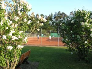 Blich auf die Tennisplätze: Trainer Tennis-Court