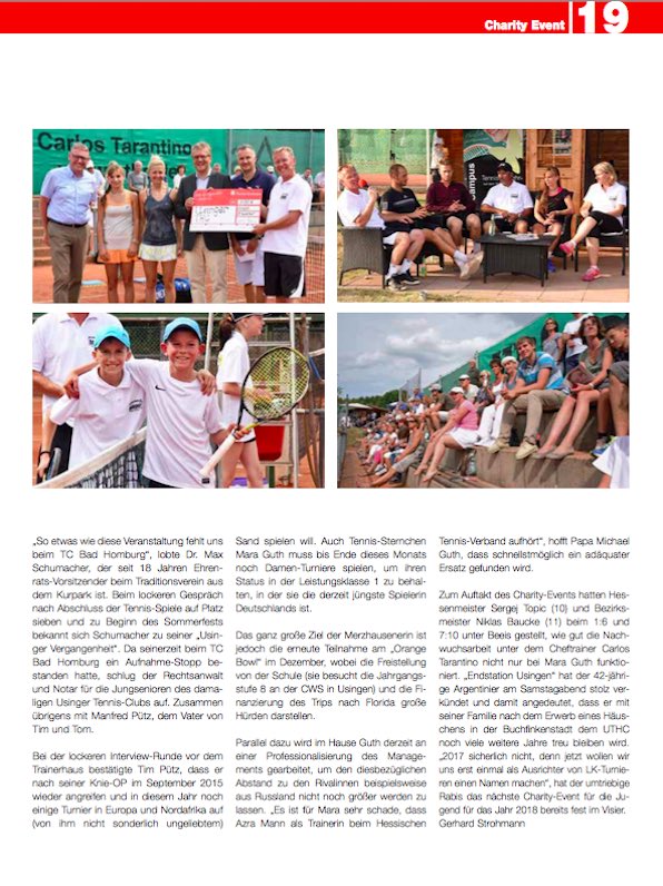 HTV-TOPSPIN: Bericht über erfolgreiches Tennis-Charity Event des UTHC - Seite 19